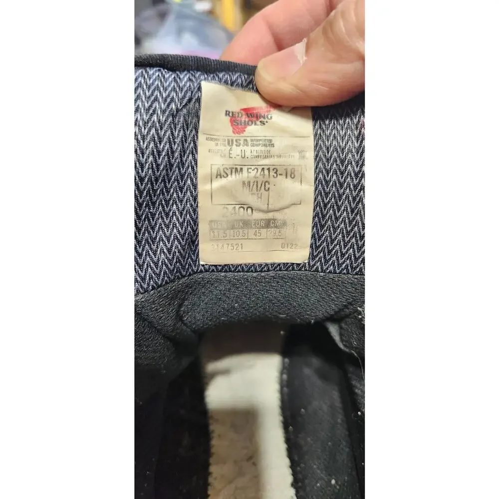 Red Wing 2400 Size‎ 11.5 Waterproof Safety Toe Boot Missing Insole Liner